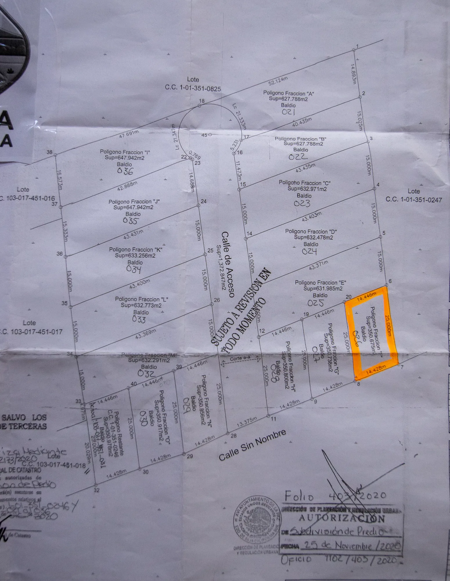 Referencia principal del terreno en Bahia Serena