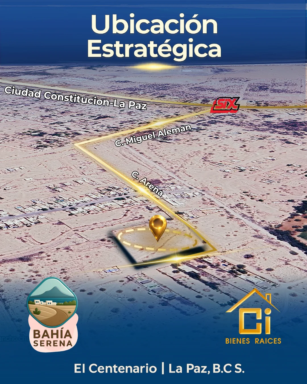 Acceso y entorno inmediato de Bahia Serena